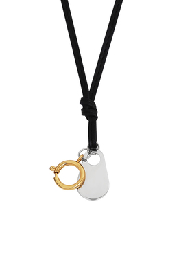 秋冬小众撞色钥匙扣黑绳毛衣链