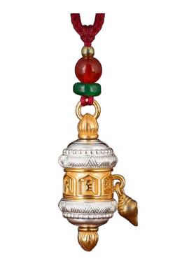 大昭寺鎏金鎏银六字真言藏式吊坠