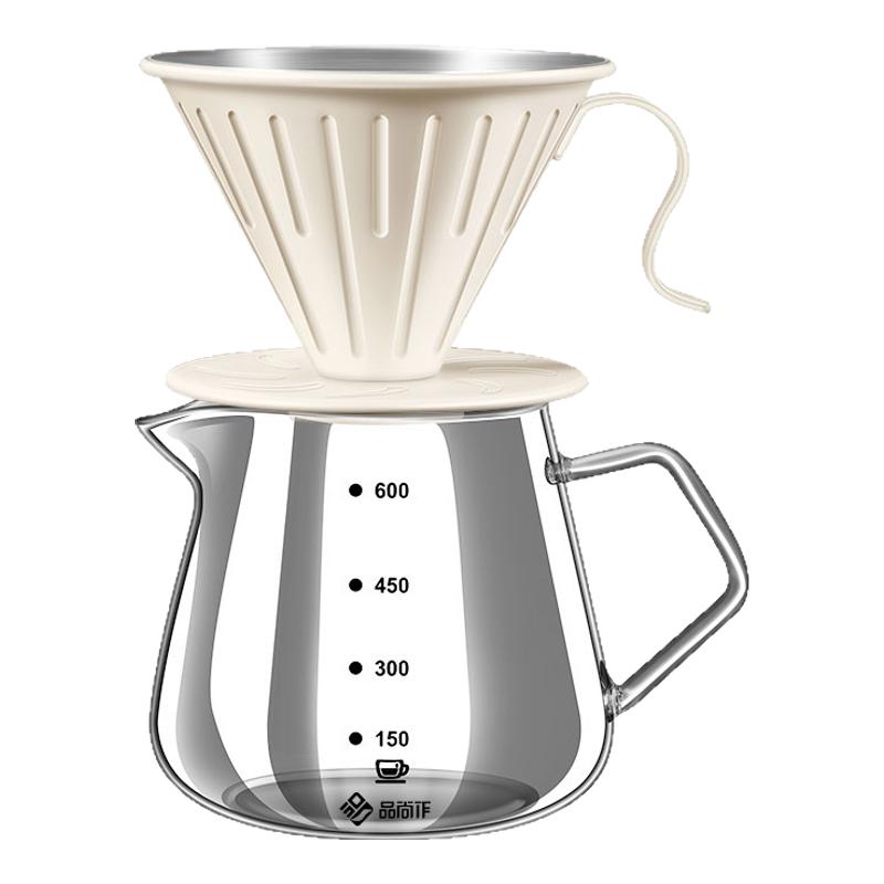 V60咖啡滤杯不锈钢过滤漏斗滴漏便携便式分享壶滤网手冲咖啡套装
