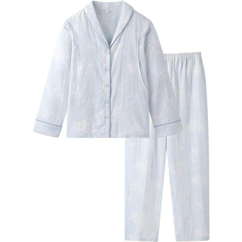 英氏月子服纯棉透气A类孕妇睡衣秋冬双层棉纱产妇家居服套装礼物