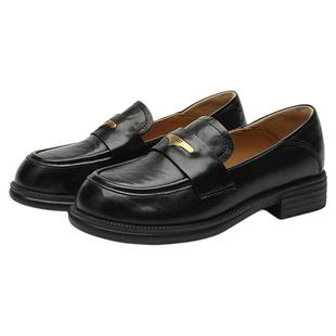 星期六乐福鞋女2025秋季新款单鞋女复古日常通勤小皮鞋女鞋【直】