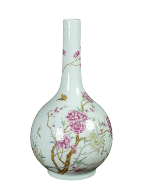 景德镇手绘花瓶中式客厅装饰品