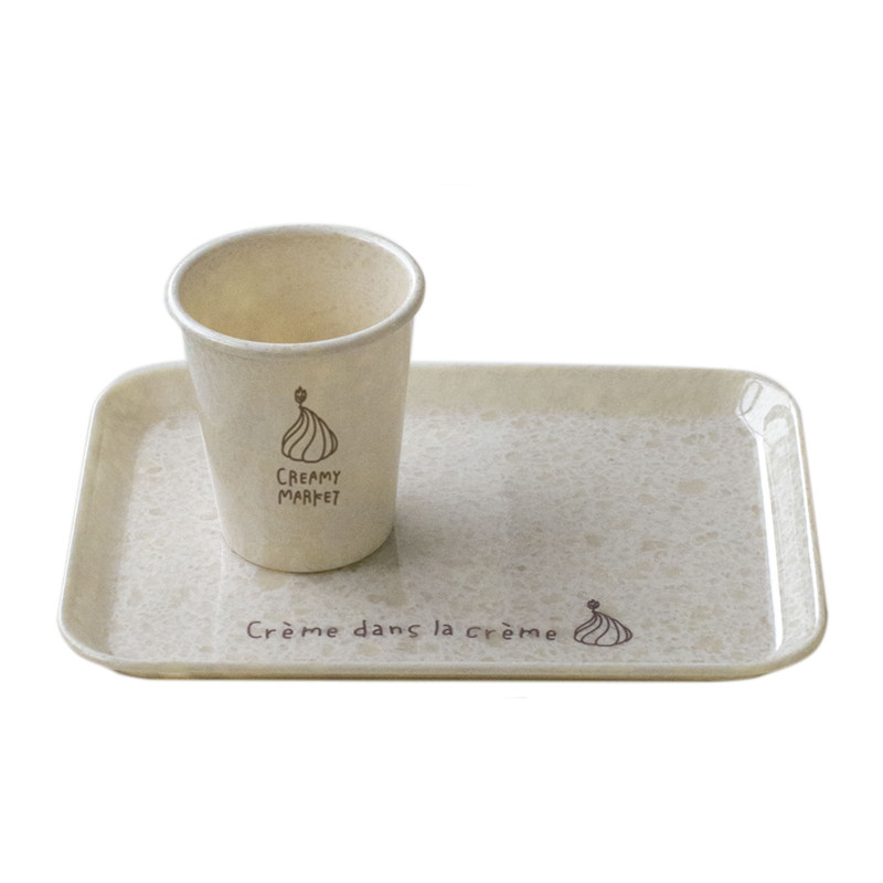 喵术士奶油风早餐托盘杯子