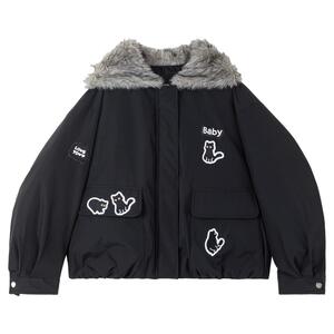 KEIKO三防狐狸毛连帽冬季棉服