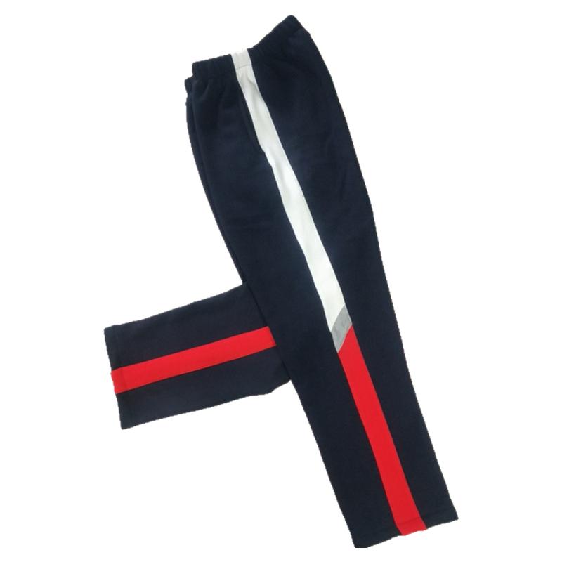 中学生加绒一条杠红白杠校服裤子