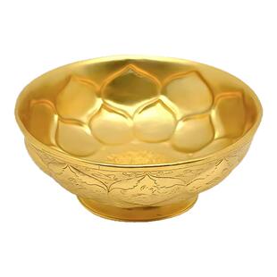 西安旅游文创纪念品唐鸳鸯莲瓣纹金碗铜摆件文物复刻金饭碗摆件