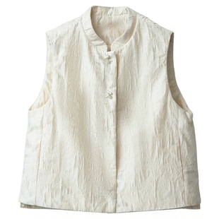 高定 95波兰进口科鲁达白鹅绒羽绒马甲女新中式轻薄鹅绒服外套冬