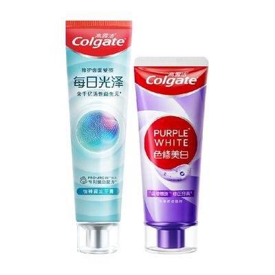 高露洁每日光泽色修美白含氟牙膏