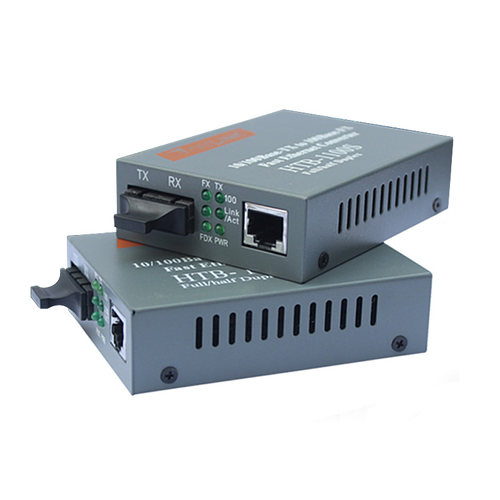 光纤收发器NetLink HTB-1100S SC口光电转换器百兆单模双纤外置电源25KM一台