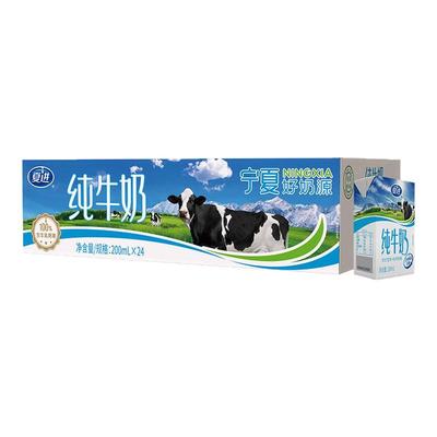 夏进纯牛奶200ml*24盒整箱纯奶全脂营养宁夏奶源