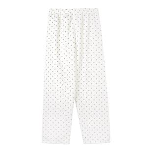 馨帮帮Homedress 甜美波点毛绒睡裤女冬季加厚保暖休闲遛弯家居裤