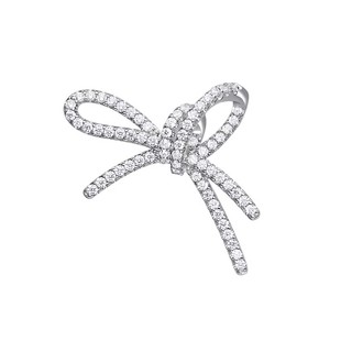 何方HEFANG珠宝轻奢优雅丝带蝴蝶结耳扣女 耳环无耳洞耳夹925