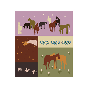 马群飞鸟挂布新年氛围高级感客厅餐厅墙面装饰布背景卧室床头挂画