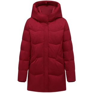 坦博尔冬季中老年羽绒服妈妈款中长款连帽蓄热科技保暖外套