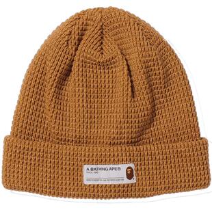BAPE配饰猿人字母标签菠萝纹冷帽针织帽180003H