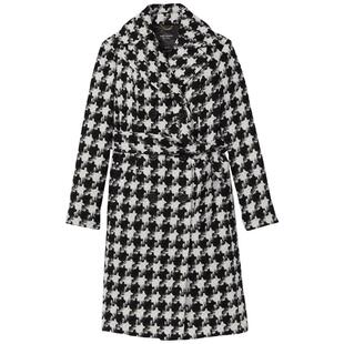 【12期免息】【新年礼物】kate spade ks 花格纹羊毛大衣毛呢外套