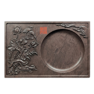 文房四宝肇庆端砚宋坑路路高升礼品 砚书法绘画天然原石雕刻广东