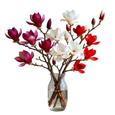 水培玉兰花带花苞多分枝鲜切