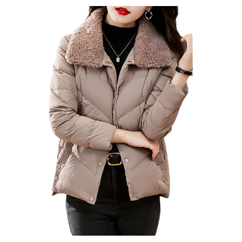 妈妈冬季羽绒服中年女保暖棉衣