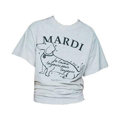 韩国正品mardi mercredi小雏菊/摇尾狗圆领短袖常规T恤2024春夏新