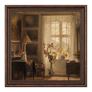 《一隅静谧》美式复古装饰画客厅艺术挂画餐厅油画过道卧室墙画