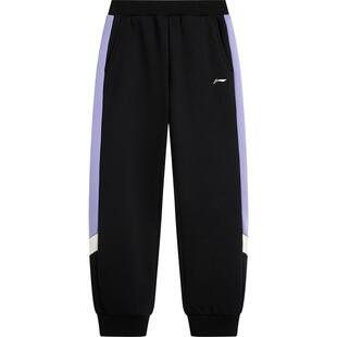 李宁小女孩加绒裤子冬装新款冬季女童装中大童青少年运动长裤卫裤