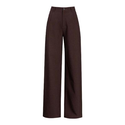 菲尔娅奇黑色直筒高腰西装裤休闲