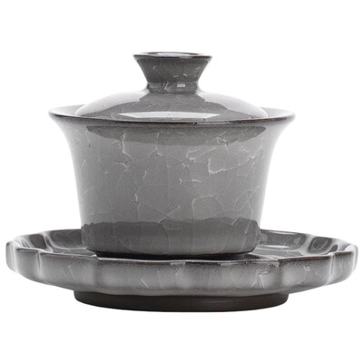 黑冰功夫茶具冰裂釉套装玉瓷