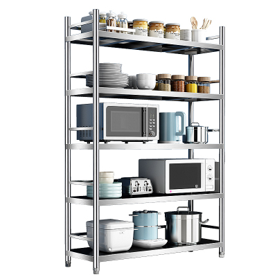 带围栏落地五层杂物柜不锈钢