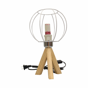 手工编织台灯套装实木灯diy材料包棉绳藤编五金铁架祖母格台灯架