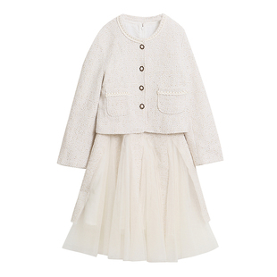 女童小香风连衣裙秋冬款新款洋气女孩高级感公主裙儿童气质礼服裙