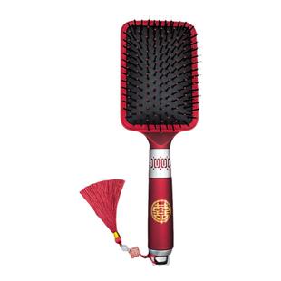 结婚梳子气囊梳气垫按摩梳滚梳陪嫁一对女婚庆梳玫瑰红色婚礼新娘