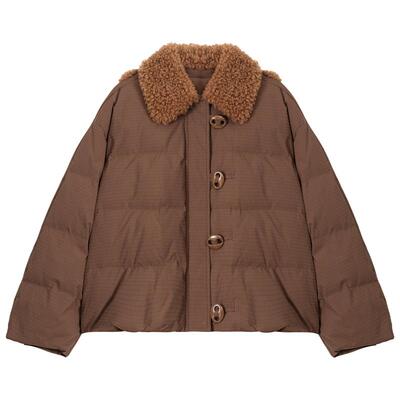 KEIKO手工贴布萌兔短款羽绒服