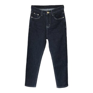 封神神裤！！复古蓝新款加绒九分牛仔裤女高腰弹力宽松显瘦烟管裤