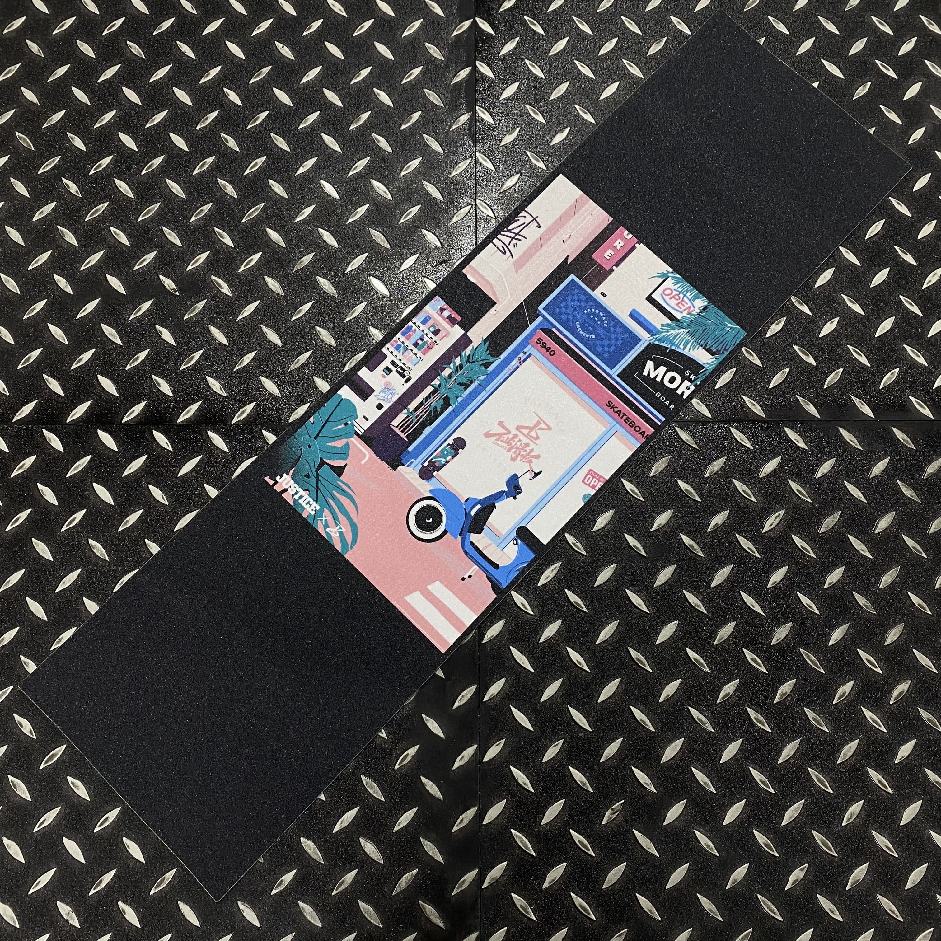 不止滑板砂纸专业双翘彩砂鱼板防滑气孔DBH沸点MOB细砂粗砂全黑