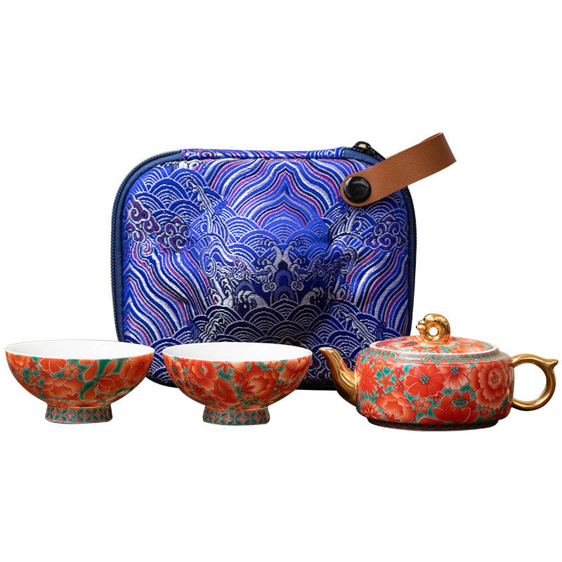 满堂红旅行茶具一壶二杯泡茶壶
