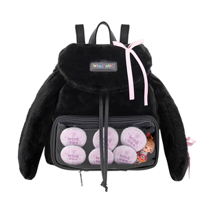 木与石winkouv秋冬可爱毛绒双肩包痛包小食量娃包小书包通勤包女