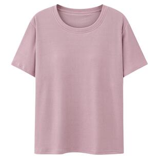 浪莎睡衣女款夏季莫代尔单件上衣薄款短袖T恤带胸垫可外穿家居服