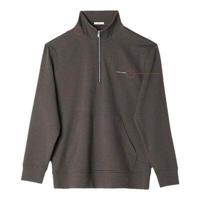 威可多舒弹半高领男长袖开衫毛衣