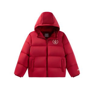安踏儿童羽绒服女2026年冬季新款加厚保暖防水防风女孩连帽面包服