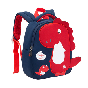 新款幼儿园恐龙书包可爱男女童红黄蓝色1-3-5岁卡通宝宝双肩包