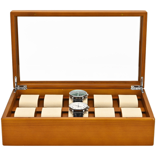 高档手表收纳盒多位家用实木质透明手表盒男女士放腕表收藏展示盒