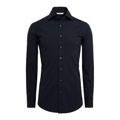 Suitsupply藏青色棉混纺衬衫