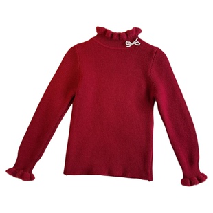 女童半高领打底衫加绒冬2025新款洋气女宝宝一体绒毛衣小孩针织衫