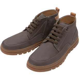 暇步士休闲男靴2025冬新款真皮免系带短靴复古高帮男鞋时尚低筒靴