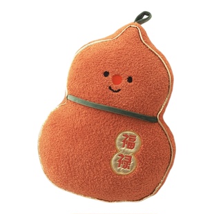 2026吉祥新年抱枕发财运金元宝葫芦摆件毛绒公仔客厅沙发新年礼物