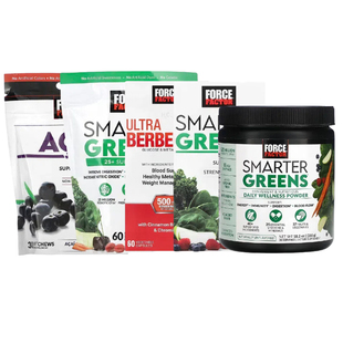 Force Factor能量Smarter粉Greens消化Superfood Ultra Berberine