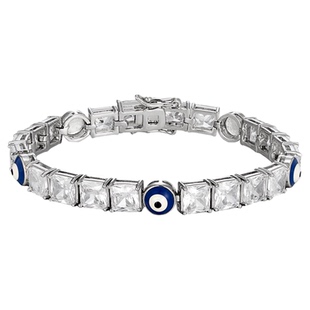 KREAM 方钻蓝眼球嘻哈手链男女同款欧美潮流