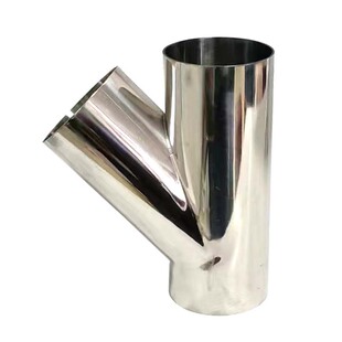 不锈钢斜三通304卫生级45度Y型焊接三通接头工业级斜插式下水三通