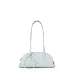 ANGELSKY腋下包女法棍新款蓝色包包女秋冬蝴蝶结贝壳包小众单肩